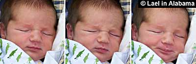 Different expressions while sleeping