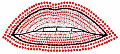 Horizontal body orifice folds around the lips