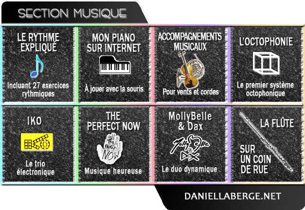 Menu de la section Musique